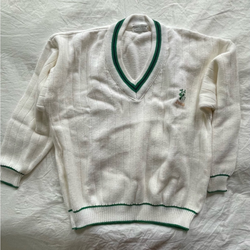 Ireland Embroidered Cream Sweater